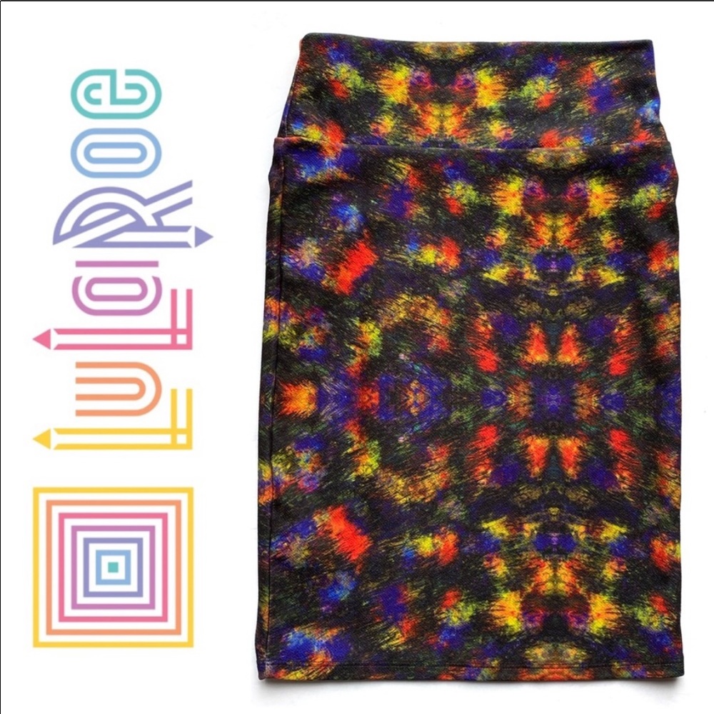 Lularoe skirt Cassie size XS multicolor print pencil straight